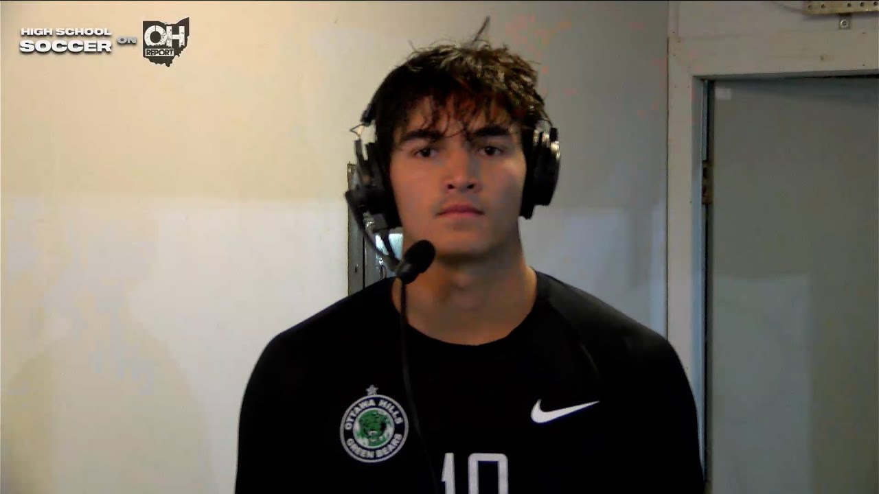 Avi Hanusz in his Ottawa Hills number 10 jersey, interviewed on OH Report